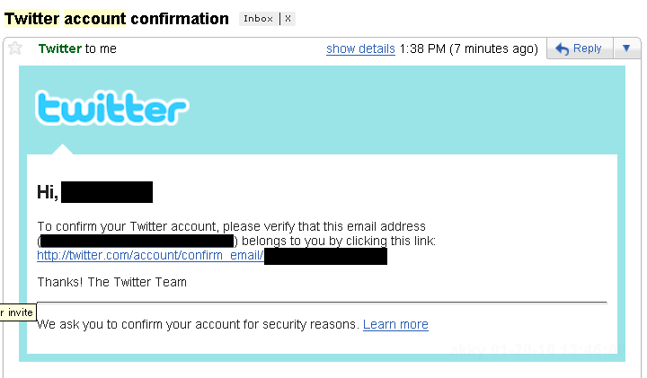 ツイッターの新規登録にメール確認が必要になってたんですね